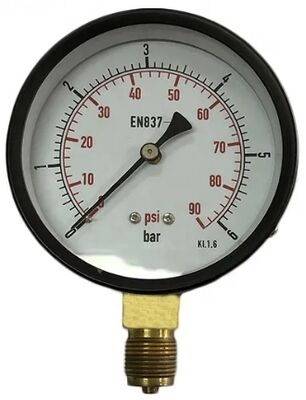 General Service Pressure Gauge with 400 Bar Range, IP54 Protection, and Copper Alloy Wetted Parts