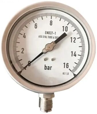 Stainless Steel Pressure Gauge with 1600 bar Range and IP65 Protection for Industrial Use